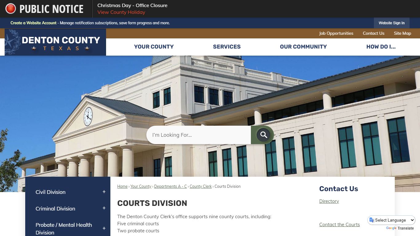 Courts Division | Denton County, TX