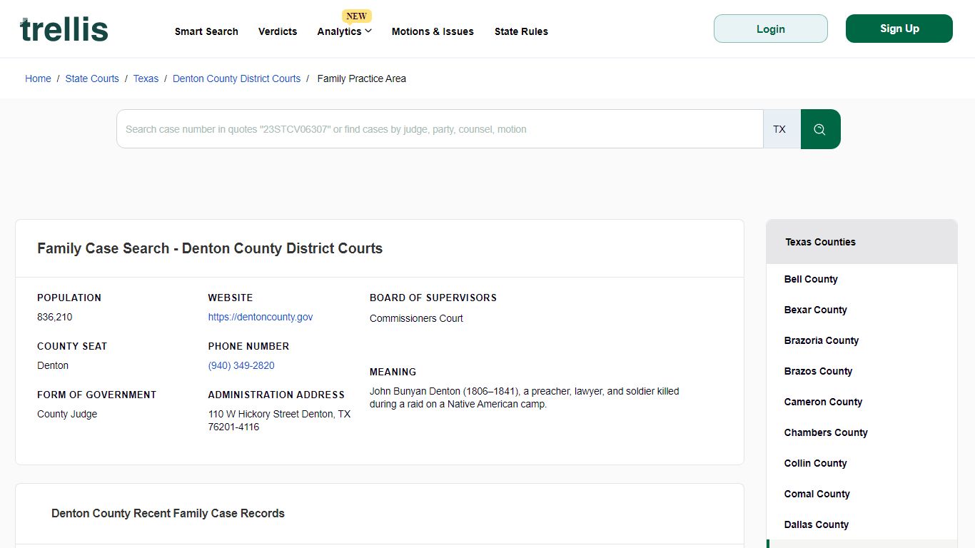 Family Case Search - Denton County District Courts | Trellis.Law