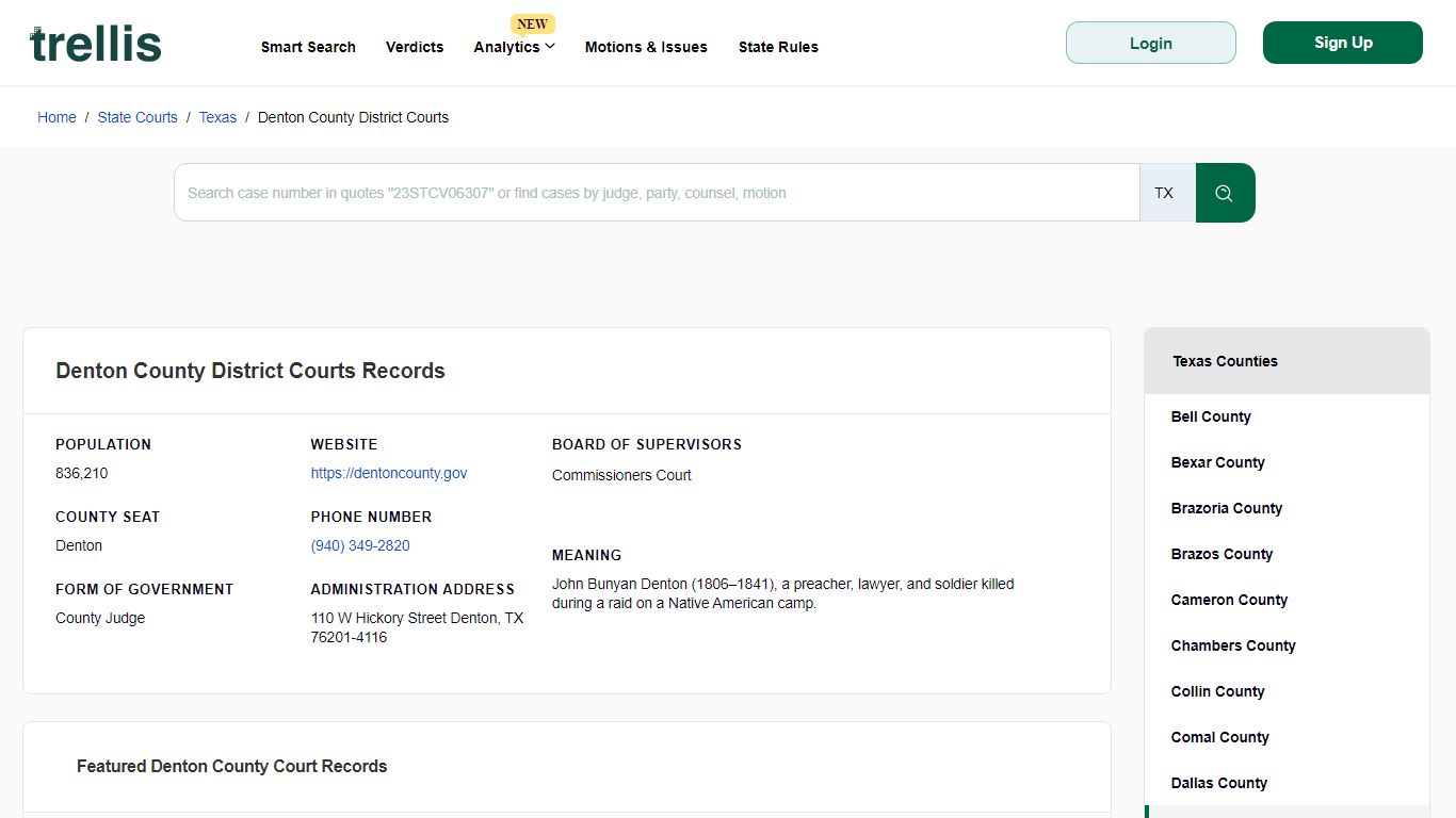 Denton County District Courts Records - Trellis.Law